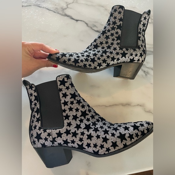 Saint Laurent Glitter Chelsea Ankle Boot - Picture 7 of 9
